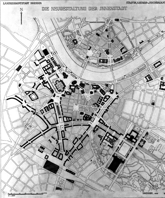 Plan: „Neugestaltung der Innenstadt Dresden“, 23.05.1940 vom Stadtplanungs- und Hochbauamt Dresden