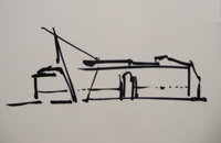 Eigenhändige Ideenskizze von Daniel Libeskind 
