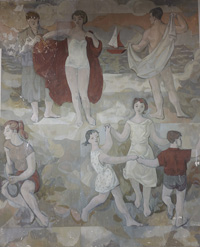 Gerhard Richter: Wandbild (Ausschnitt) als Diplomarbeit der Hochschule f�r Bildende K�nste Dresden 1956 